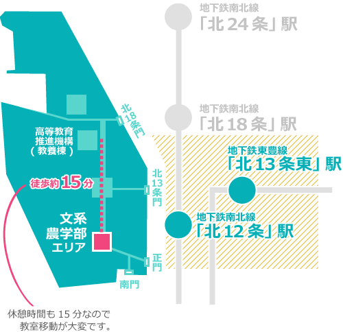 文系・農学部エリア