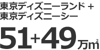 東京ディズニーランド+東京ディズニーシー51＋49万㎡