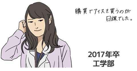 Ｎ・Ｈ社員（工学部 2017年卒）「購買でアイスを買うのが日課でした。」